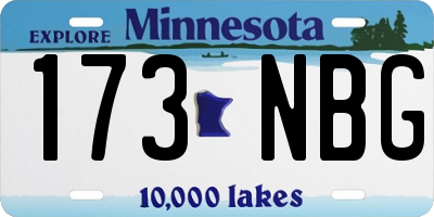 MN license plate 173NBG