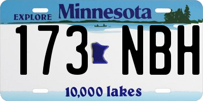 MN license plate 173NBH