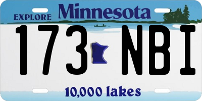 MN license plate 173NBI