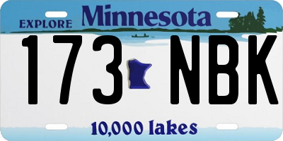 MN license plate 173NBK