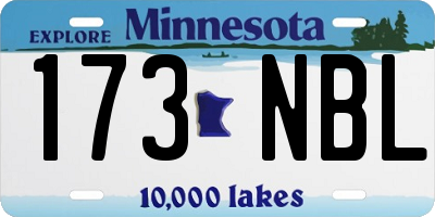 MN license plate 173NBL