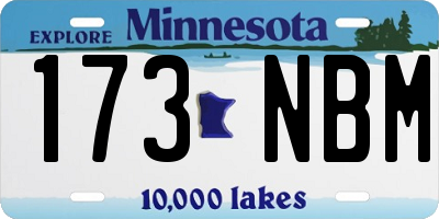 MN license plate 173NBM