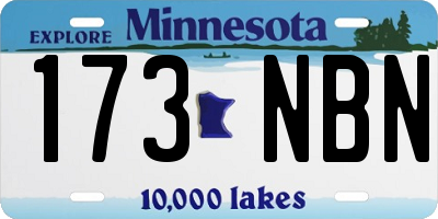 MN license plate 173NBN