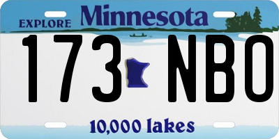 MN license plate 173NBO