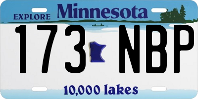 MN license plate 173NBP
