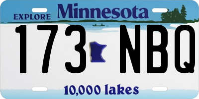 MN license plate 173NBQ
