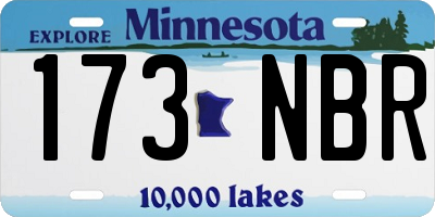 MN license plate 173NBR