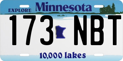 MN license plate 173NBT