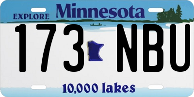 MN license plate 173NBU