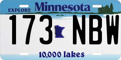 MN license plate 173NBW