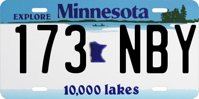 MN license plate 173NBY