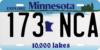 MN license plate 173NCA
