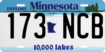 MN license plate 173NCB