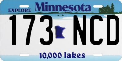 MN license plate 173NCD