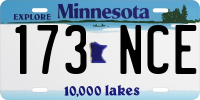 MN license plate 173NCE