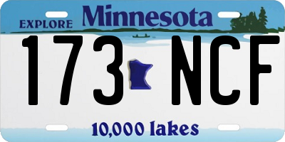 MN license plate 173NCF