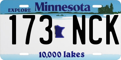MN license plate 173NCK
