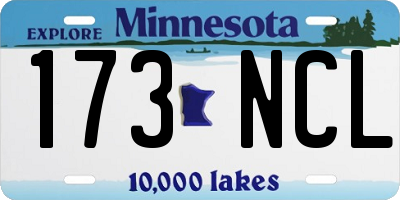 MN license plate 173NCL