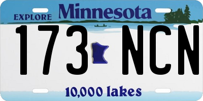 MN license plate 173NCN