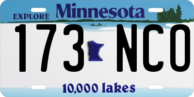 MN license plate 173NCO