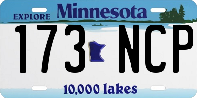 MN license plate 173NCP