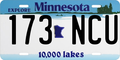 MN license plate 173NCU