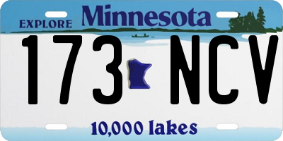 MN license plate 173NCV