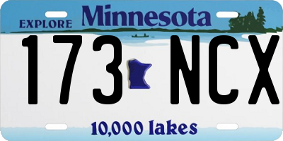 MN license plate 173NCX