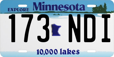 MN license plate 173NDI