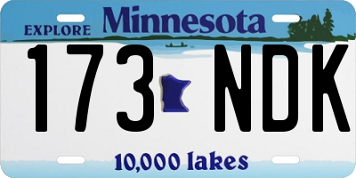 MN license plate 173NDK