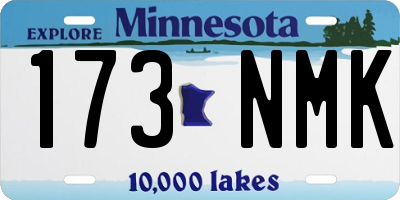 MN license plate 173NMK