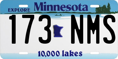 MN license plate 173NMS