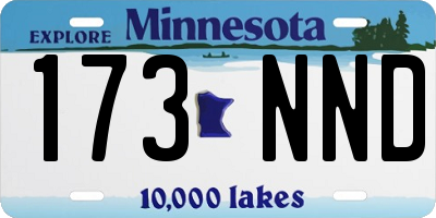 MN license plate 173NND