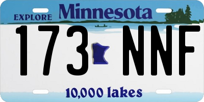 MN license plate 173NNF