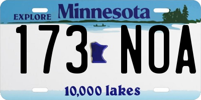 MN license plate 173NOA