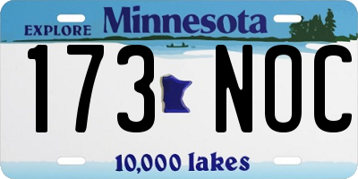 MN license plate 173NOC