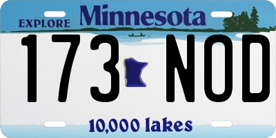 MN license plate 173NOD