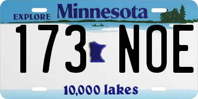 MN license plate 173NOE