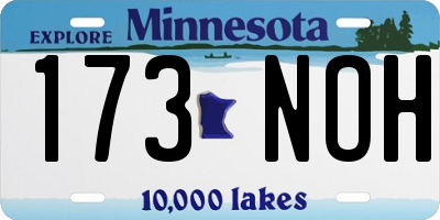 MN license plate 173NOH