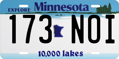 MN license plate 173NOI
