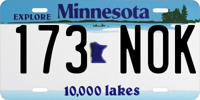 MN license plate 173NOK