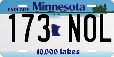 MN license plate 173NOL