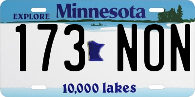 MN license plate 173NON