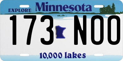 MN license plate 173NOO