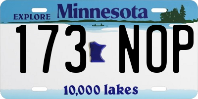MN license plate 173NOP