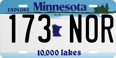 MN license plate 173NOR