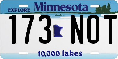 MN license plate 173NOT