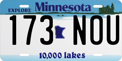 MN license plate 173NOU