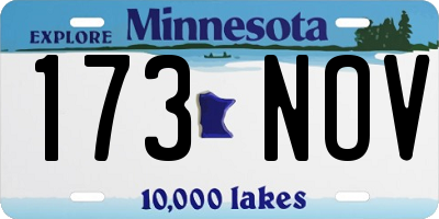 MN license plate 173NOV