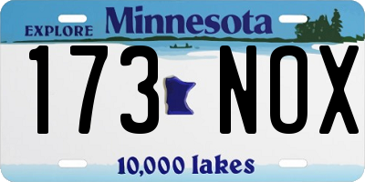 MN license plate 173NOX